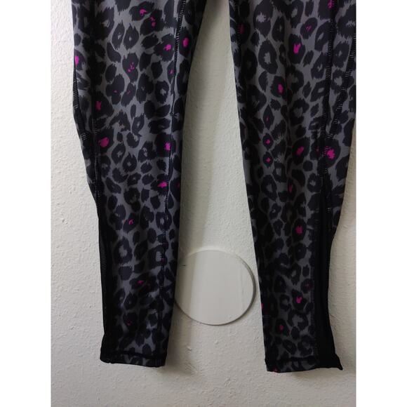 3/$20 Body Glove Gray Black Pink Animal Cheetah Leopard Print Leggings Size S - Picture 3 of 9